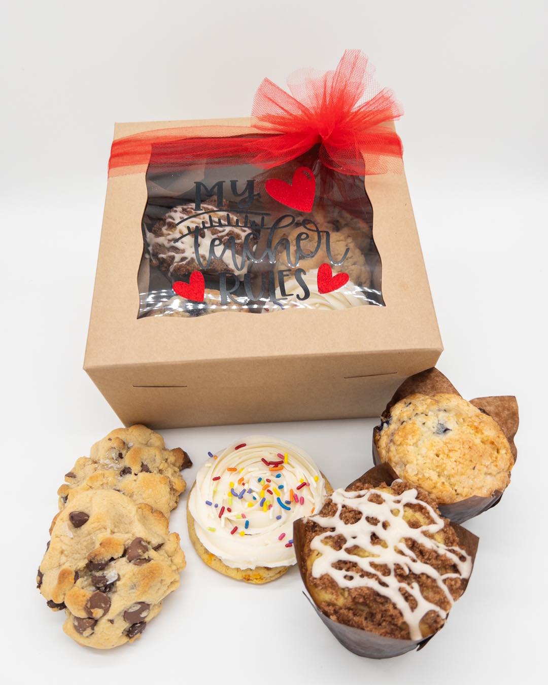 Appreciation Gifts Now Available! DM to order as we have very limited spots open. 

Next week is both Nurse and Teacher Appreciation. Let us help you say “Thank You” to those that deserve it the most. Pickup available in Fayetteville or delivery for a small fee. 

Cookie & Muffin Assortment: $25
Includes 2 Muffins & 3 Cookies

Muffin Assortment: $25
Includes 5 Muffins 

Cookie Box: $30 
Includes 8 Cookies

Cookie Bags: $8
Includes 2 Cookies